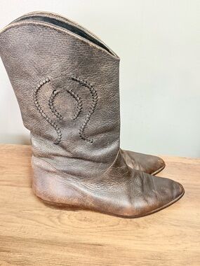 Vintage Leather Boot Women’s Style Cowboy Made In Italy Size 8 B